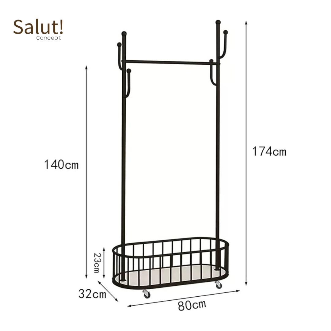 Porte-Vetements en Metal avec Roues