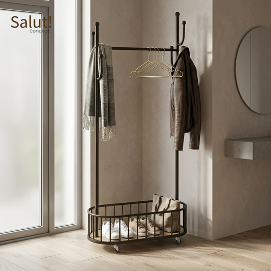 Porte-Vetements en Metal avec Roues