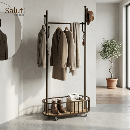Porte-Vetements en Metal avec Roues