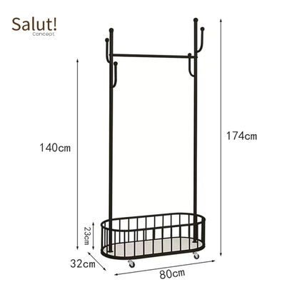 Porte-Vetements en Metal avec Roues