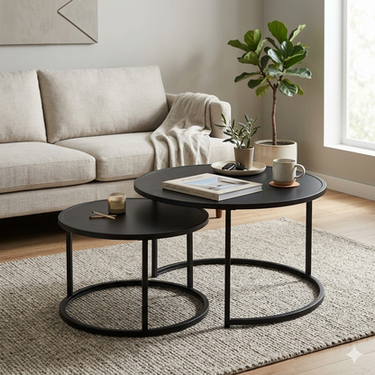 Ensemble table basse rond