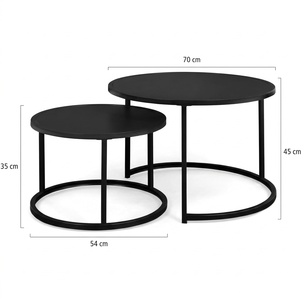 Ensemble table basse rond